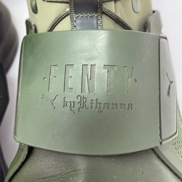 Puma Mens Fenty by Rihanna Army Green Leather Fabric High Top Sneaker  SZ 12 main image 7